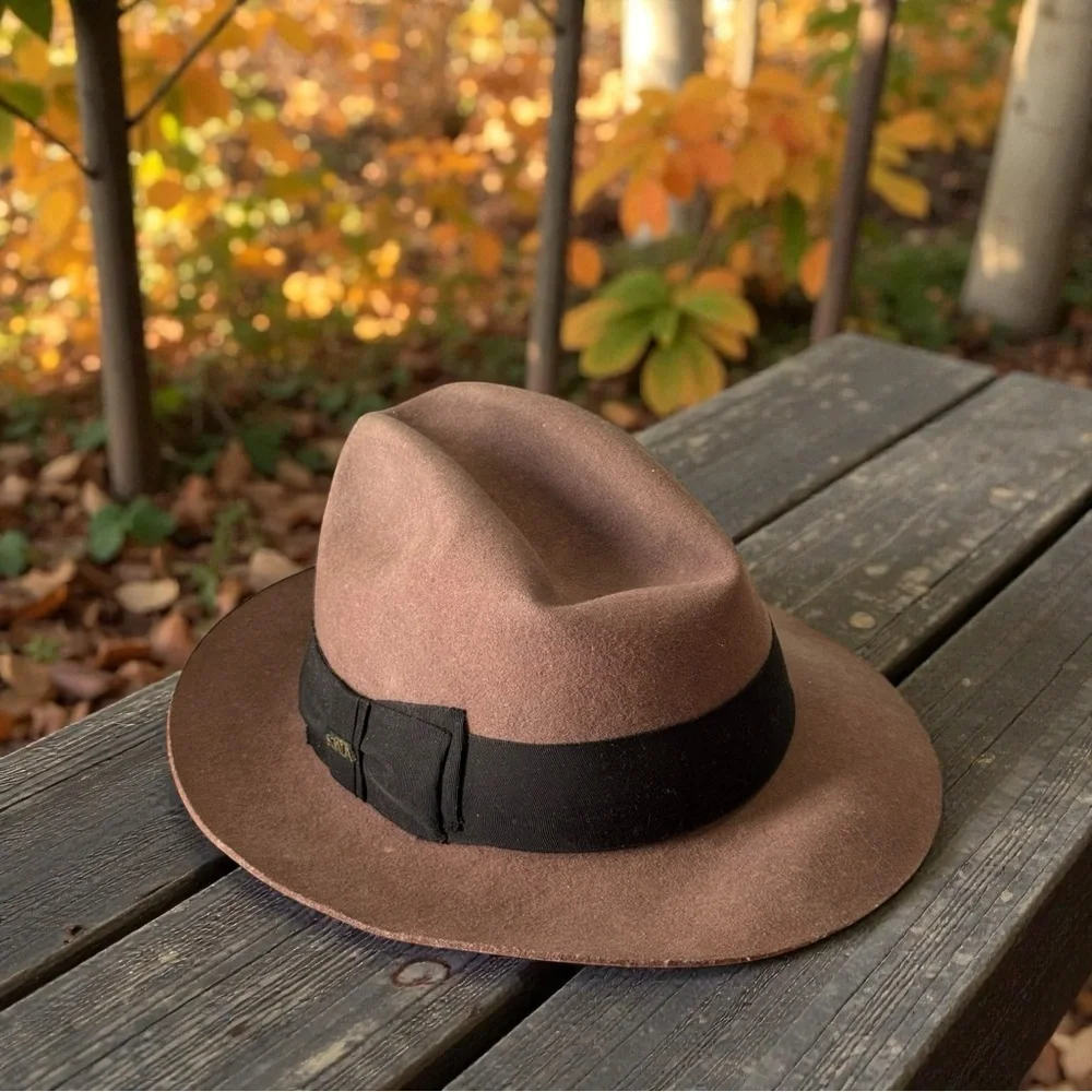 Scala Size L 100% Wool Felt New Yorker Blues Brothers Teardrop Fedora Hat